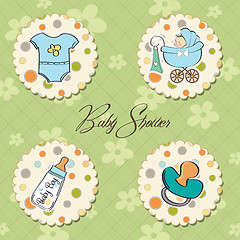 Image showing cartoon baby boy items collection