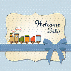 Image showing baby  shower card with toy train