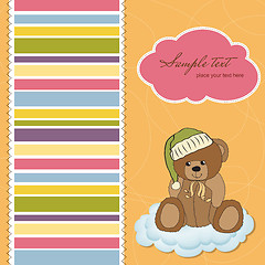Image showing customizable greeting card with teddy bear