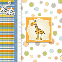 Image showing new baby announcement card with giraffe