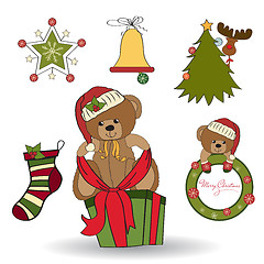 Image showing Christmas decoration elements set