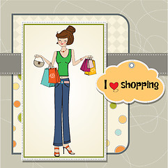 Image showing pretty young lady at shopping
