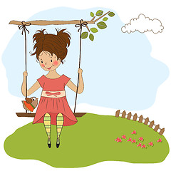 Image showing young girl in a swing