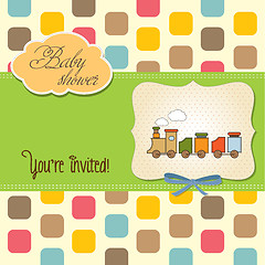 Image showing baby shower card with toy train