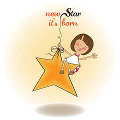 Image showing new star it's born.welcome baby card