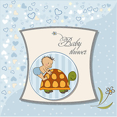 Image showing funny baby boy announcement card