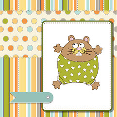 Image showing greeting card with cute little rat