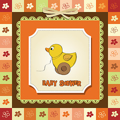 Image showing welcome card with duck toy