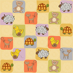 Image showing childish seamless pattern with toys