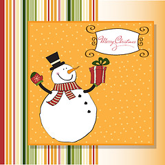 Image showing Christmas greeting card with snowman