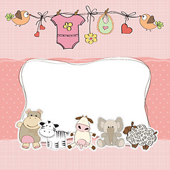 Image showing baby girl shower card