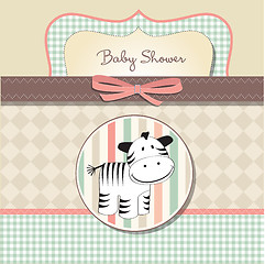 Image showing cute baby shower card with zebra