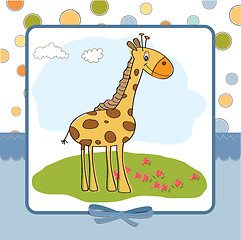 Image showing greeting card with giraffe