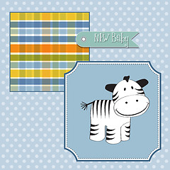 Image showing cute baby shower card with zebra