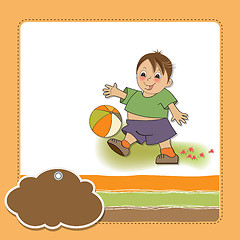 Image showing little boy playing ball