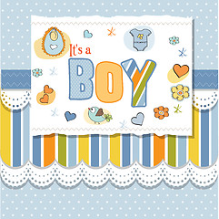 Image showing baby boy shower card