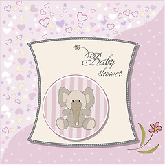 Image showing romantic baby girl announcement card