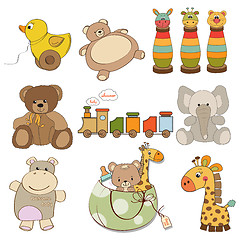 Image showing illustration of different toys items for baby