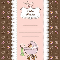 Image showing baby girl announcement card