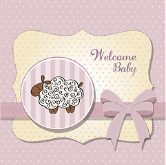 Image showing cute baby shower card with sheep