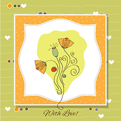 Image showing thank you greeting card with flower