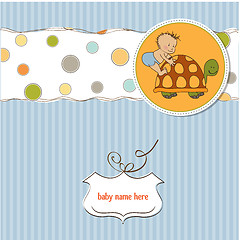 Image showing funny baby boy announcement card