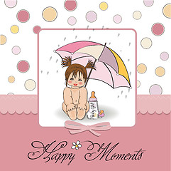 Image showing baby girl shower card