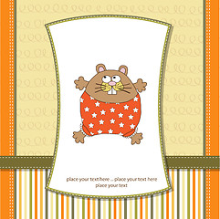 Image showing greeting card with cute little rat