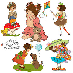 Image showing happy moments items collection on white background