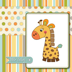 Image showing welcome baby card with giraffe