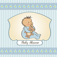 Image showing baby announcement card with little boy