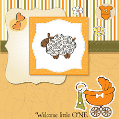 Image showing cute baby shower card with sheep