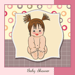 Image showing baby girl shower card