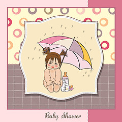 Image showing baby girl shower card