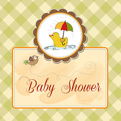 Image showing baby shower card with duck toy