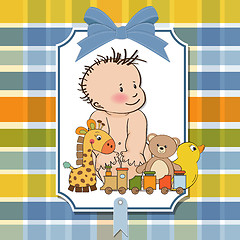 Image showing baby boy shower card