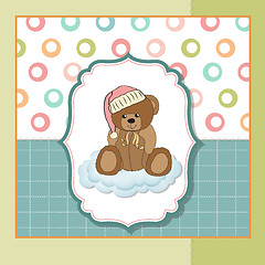 Image showing customizable greeting card with teddy bear