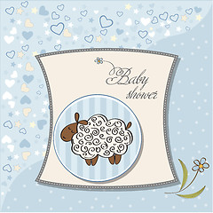 Image showing cute baby shower card with sheep