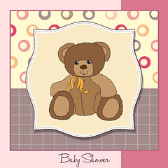 Image showing welcome baby card with teddy bear