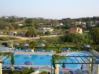 Image showing View of a swimming pool