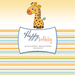 Image showing birthday card with giraffe