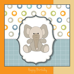 Image showing birthday greeting card with baby elephant