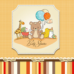 Image showing baby shower card with toys