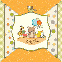 Image showing baby shower card with toys