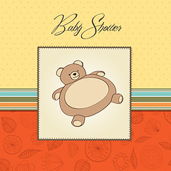 Image showing baby shower card with teddy