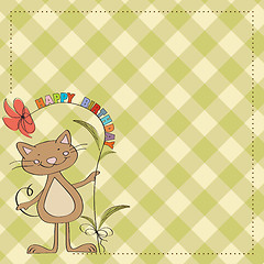 Image showing birthday card with funny cat