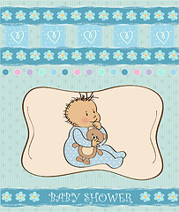 Image showing baby announcement card with little boy