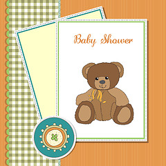 Image showing baby greeting card with teddy bear