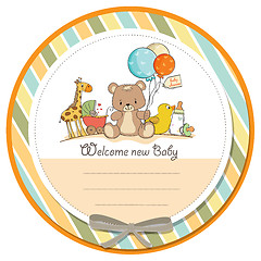 Image showing baby shower card with toys