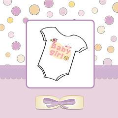 Image showing baby girl announcement card